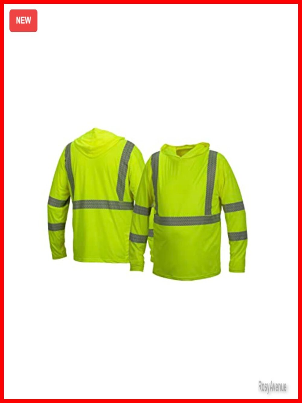 Hi Vis Safety Pullover Hoodie Long Sleeve UPF 50+ Workwear Reflective